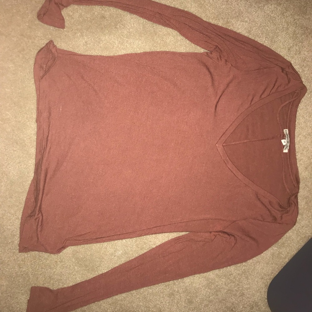 Long sleeve subtle pink top